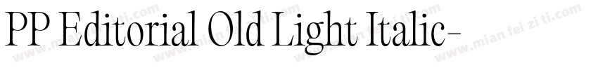 PP Editorial Old Light Italic字体转换